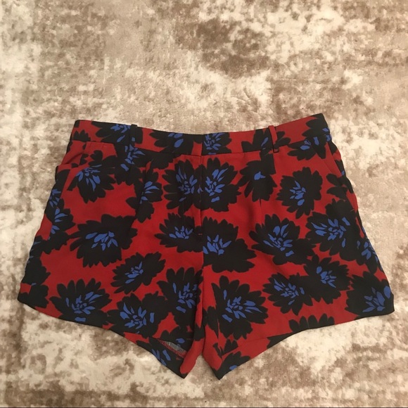 J Crew Red Black and Blue Flowered Shorts - Picture 2 of 4